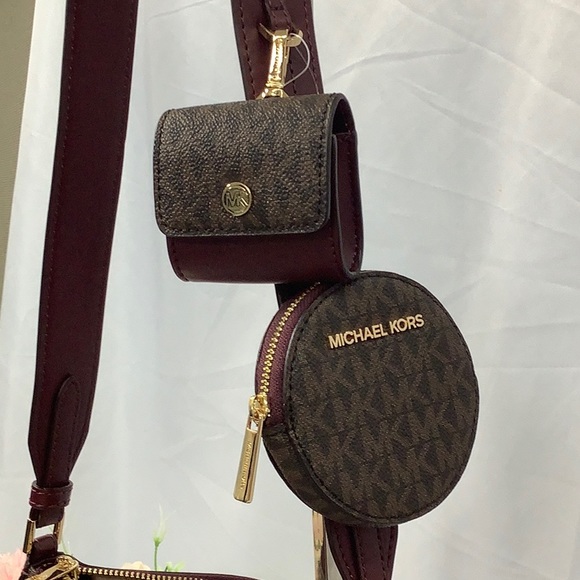NWT Michael Kors Signature Brown Multicolor Crossbody with Tech Attached - Picture 7 of 8